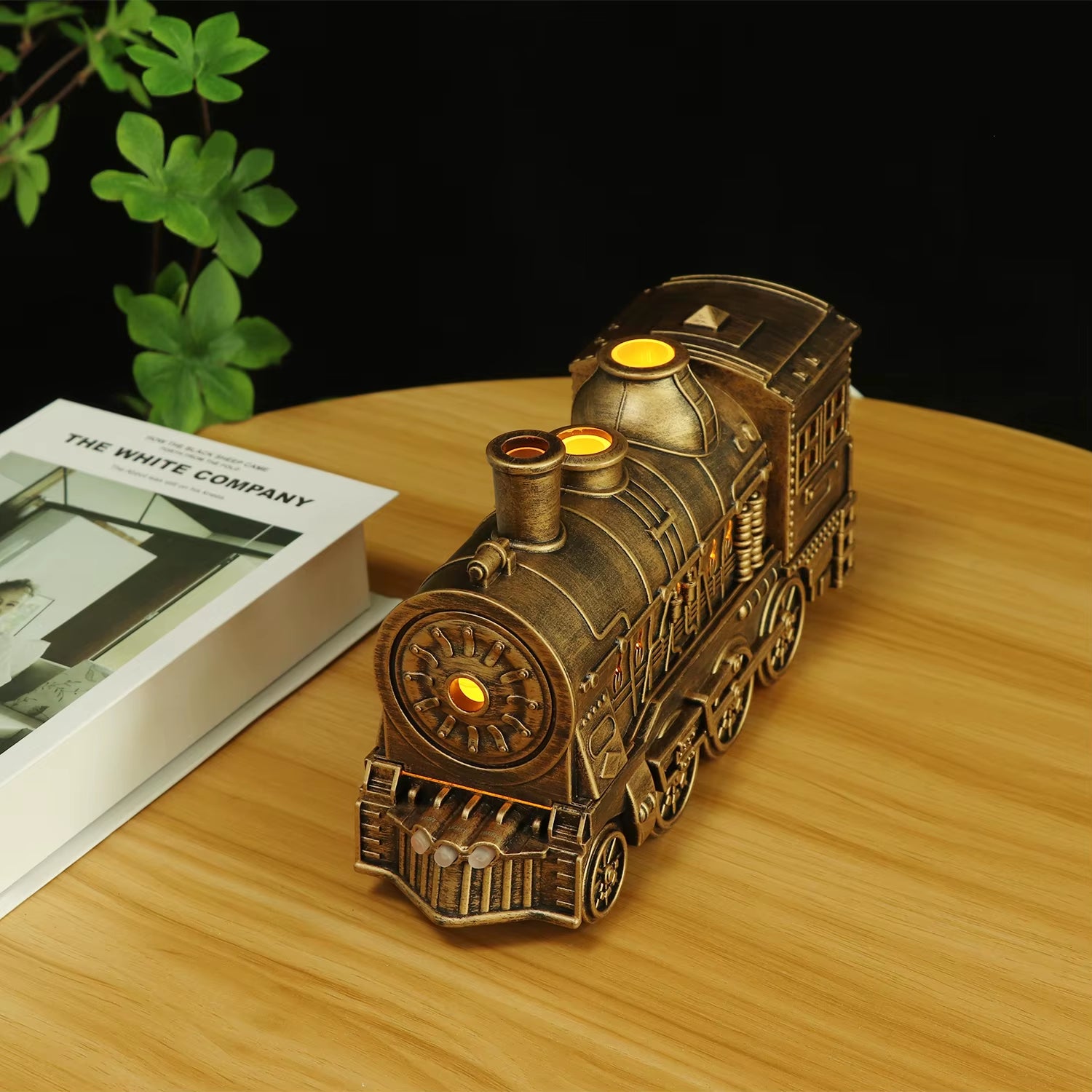 Retro Train Air Humidifier Ultrasonic Aromatherapy Diffusers Mist Maker Fragrance Essential Oil Aroma Difusor Remote Control